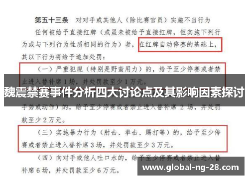 魏震禁赛事件分析四大讨论点及其影响因素探讨